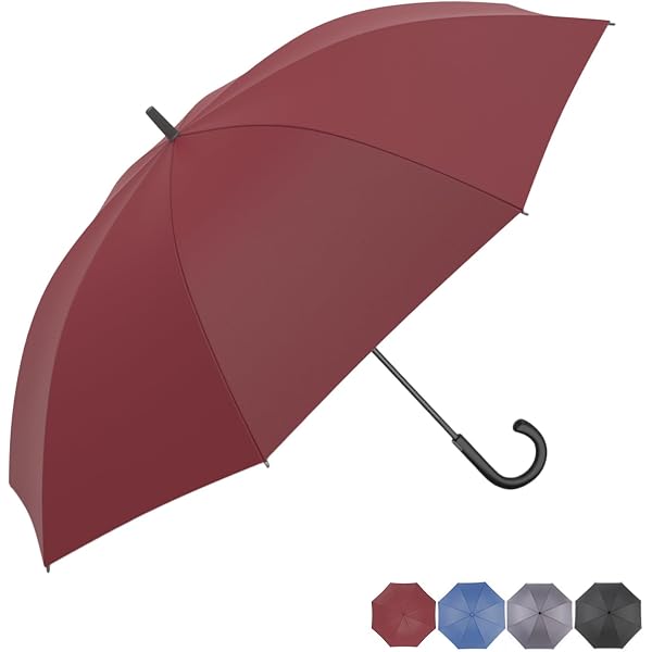 Parapluie Inversé FATONESA - Auto-ouverture, Anti-UV Et Coupe-vent - Poignée Bois - Bande Réfléchissante