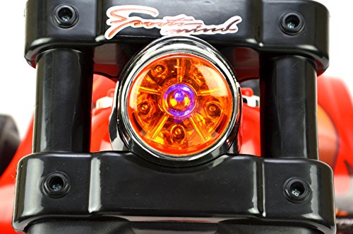 Kinderfahrzeug - Elektro Kindermotorrad- Chopper - 2 Motoren - 6V7Ah- Scheinwerfer - Stoßdämpfer (Rot)