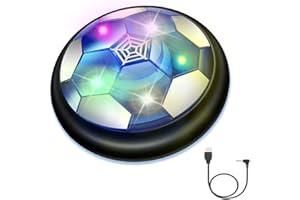 JRD&BS WINL Hover Fußball Kinderspielzeug Wiederaufladbar Soccer Ball Fussball mit LED Spielzeugball Indoor Kinder Soccer Toys Geschenke für Boy 4-8-Jährige Kinder (Schwarz)