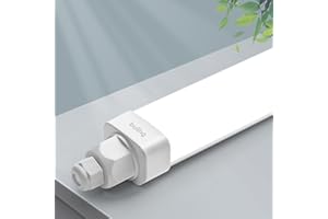 ‎BULING buling Feuchtraumleuchte Led 150cm, 45W 4500LM 4000K LED Wannenleuchte, Verknüpfbar Led Werkstattlampe Kellerleuchte, Wasserfest IP65 Feuchtraum Deckenleuchte Röhre für Garage Büro Bad Warenhaus