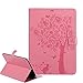 Produktbild iPad 9.7 Zoll 2017 Hülle,Hülle für iPad 9.7 Zoll 2017 Rosa,Schutzhülle für iPad 9.7 Zoll 2017 Leder Brieftasche,Leweiany Elegant Luxus Katze und Baum Prägung Muster Ultra Dünn Folio PU Leder Flip Wallet Cover Case Slim Kunstleder Klapphülle Brieftasche Lederhülle Premium Folio Bookstyle Ledertasche Stoßfest mit Standfunktion Kreditkartenfächer Leder Tasche Hülle Etui Schutzhülle Ständer Smart Cover Case für Apple iPad 9.7 Zoll 2017
