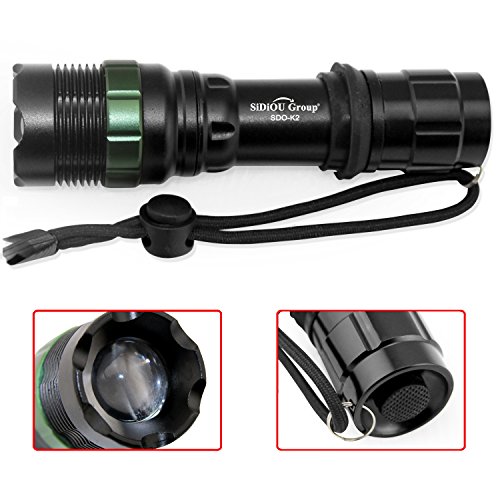 Sidiou Group Super Bright Cree T6 Led Flashlight Forch 900 Lumens 7W Zoomable Torch - 4