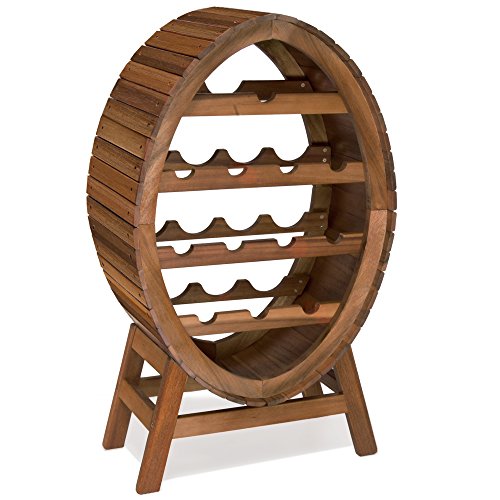Weinregal für 12 Flaschen aus Holz im stilvollem Design Weinständer Weinfass Flaschenregal Fass Flaschenständer - 3