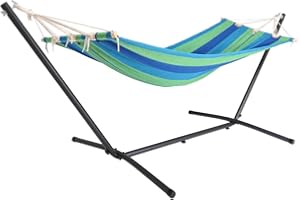 Detex Amaca con Supporto Portata 150kg Amache Giardino Spiaggia Campeggio Balcone Terrazzo Verde