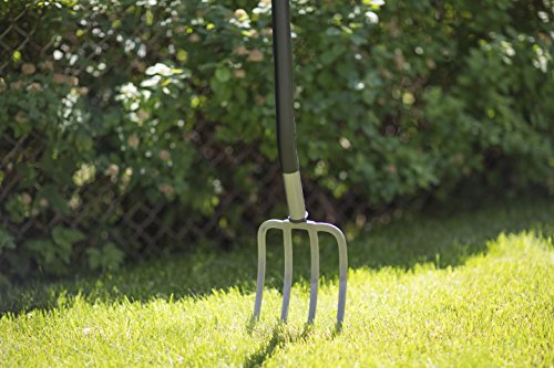 Fiskars Spatengabel für harte, steinige Böden, Mit 4 Zinken, Länge 122 cm, Hochwertiger Borstahl, Grau/Schwarz, Ergonomic, 1001413 - 4