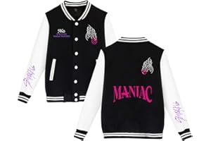 Flyself Unisex Jungen Mädchen College Jacke Sweatjacke Baseball Jacke Kpop Stray Kids MANIAC Varsity Kapuzenpullover Sportjacke Urban Stehkragen Streetwear