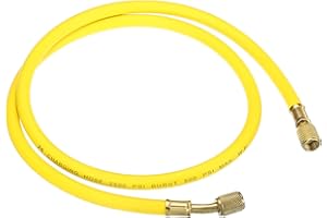 PATIKIL 1/4 SAE Réfrigérant Chargement Tuyau, 3.9ft 500PSI HVAC Tuyau pour Climatisateur Collecteur Gauge Réfrigération Maintenance, Jaune