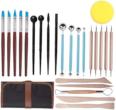 Polymer Clay Tools, Modeling Clay Sculpting Tools Assorted Shape Size, Clay Craft Nail Art Cake Decor Projects, 24 Pcs