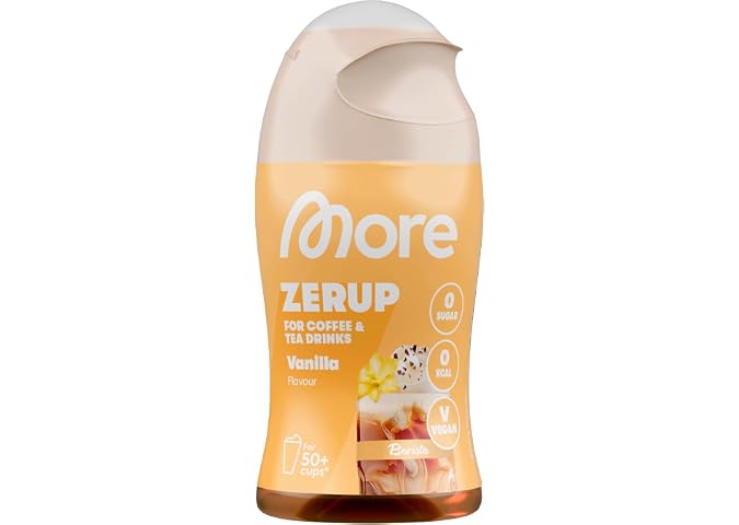 MORE Barista Zerup, Vanilla, 65 ml, für Kaffee, Tee und Heißgetränke | Mehr als 50 Portionen, Vegan, zero Kalorien - made in Germany