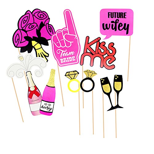Coceca 82 Stück Single Photo Booth Props Fotografie Requisiten Selfie Requisiten DIY geeignet fuer Junggesellinparty und Mädelsabendspie - 4