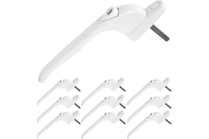 M.J COMFY-LIFE 10 Pack Universal Espag Window Handles - White 41mm Lockable Window Handles with Keys | Fits UPVC, Aluminum & Double Glazed Windows | Durable Zinc Alloy Construction