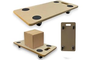 OPTIMAL PRODUCTS 200kg Hand Dolly MDF Wood Wooden Furniture Mover Trolley Cart Moving Platform Board