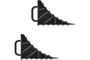 FUZVOL 2 Pcs Wheel Chocks Heavy Duty Parking Block Set with Handle Portable Caravan Chocks Tyre Saver Brake Stoppers Non Slip Ridged Wedges for Car Motorbike Trailer