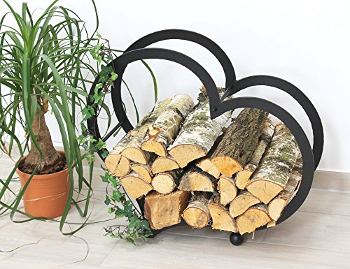 DanDiBo Kaminholzregal Herz Kaminholzständer 65 cm Holzkorb Kaminholzhalter Holzregal - 6