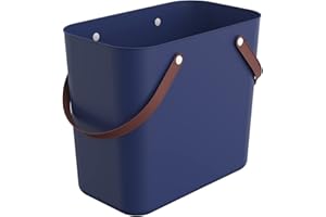 Rotho - Cestino per la spesa “Albula”, in plastica (polipropilene riciclato), blu, 25 litri (40 x 23,5 x 34 cm)