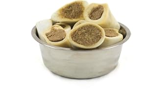 T forrest Pawkaboo Natural Dog Treat | ( 5 Pack ) T-forrest Chicken Filled Bone 3-4 INCH Length Variety Size British Beef Marrow Bone All natural 1150g - 1250g For 5 bones