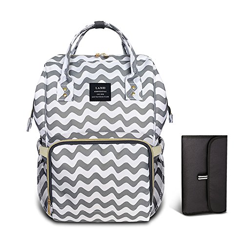 Preisvergleich Produktbild HEYI Baby Wickeltasche Reise RucksackIsolierte Tasche, Wasserdicht Stoffe, Multifunktional, Passform für Kinderwage, Große Kapazität Modern Einzigartig Tragbar Handtasche Organizer (Chevron)