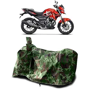 Cover Lab - Hero Xtreme 200R New BS6 Water Resistant - Dust Proof - Full Bike Scooty Two Wheeler Body Cover for Hero Xtreme 200R (Green Multijungle)