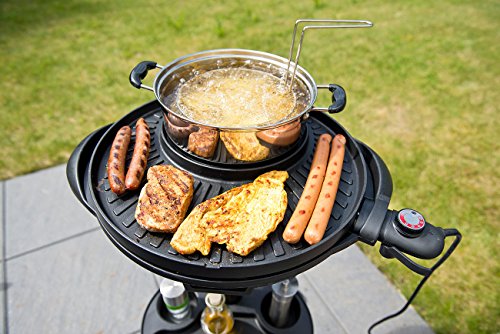 Rosenstein & Söhne 5in1-Elektro-Kugelgrill mit Temperaturregler und Zubehör, 1.500 W - 3