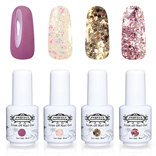 Perfect Summer Semi-permanent Gel Nail Polish Set 4PCS Multi Colours Varnish Soak Off UV LED Gel Nails Kits 8ML #35