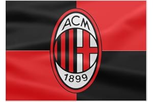 AC MILAN ZeroPlayer Unisex Official Collection Flag, Red, Black, 100x140 UK