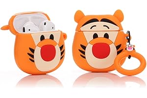 YIGEYI Silikonowe etui Kompatybilne z Airpods 1 i 2 Funny Cute 3D Cartoon Cover [Serie Zwierząt] (Śliczny Tygrys)