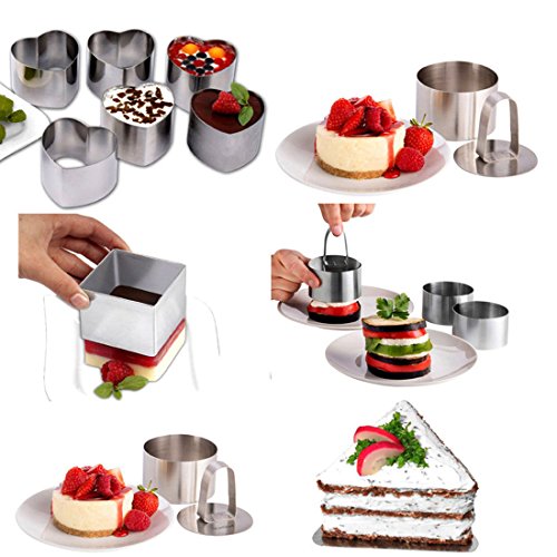 sourcingmap® 5 in 1 Edelstahl Plätzchen Kuchen Ausstechform Fondant Scherblock Form Werkzeug - 3