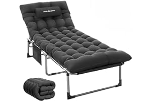 Amopatio Sun Loungers for Garden Adjustable 5 Gears Sunloungers Deck Chair Folding with Removable Headrest and Cushion for Patio,Beach,Pool (1, Black)