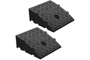 HOOPEVER 2 Pack Kerb Ramp 250×270×70mm Portable Curb Ramp Lightweight Plastic Threshold Ramp 2.75Inch Rise Transition Ramp With Snap for Pavement Car Bike Wheelchair Motorcycle Handcart Slip-Resistant Surface