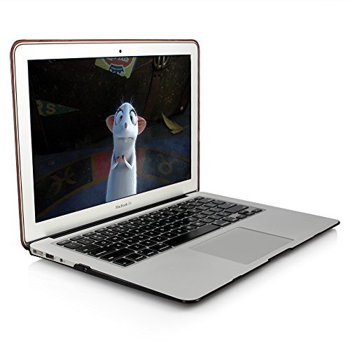 iDOO MacBook Schutzhülle / Hard Case Cover Laptop Hülle [Für MacBook Air 13 Zoll: A1369/A1466] – matt, Dunkles Holz - 4