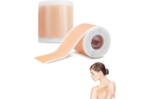 FUGLUS Rouleau de Pansement en Silicone (4cm x 150cm) Feuilles avec Collagène - Ultra Fin et Réutilisable pour Cicatrices de Césarienne, Chirurgie, Brûlures et Acné - Couleur Chair
