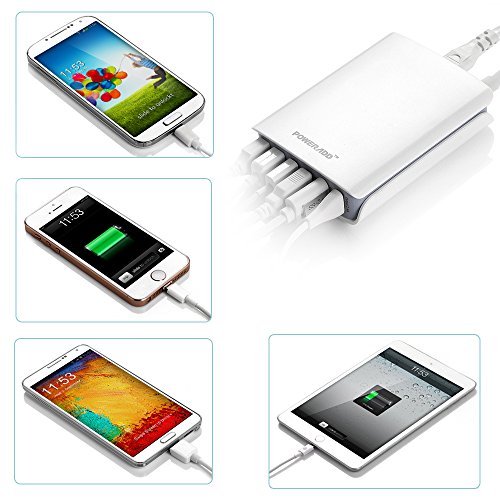 Poweradd 50 Watt Ladeadapter mit 6 USB Port USB Ladegerät für Smartphones,5V Tablet PCs und andere USB Geräte - 5