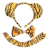 Juego de 3 piezas para animales, diadema, corbata de lazo y cola (las bandas y la cola tienen bandas adheridas)