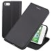 Produktbild Nouske iPhone 7 4.7 Zoll Stand Hülle Etui with Karte Halterung Leder Wallet Klapphülle Flip Book Case TPU Cover Bumper Tasche Ultra Slim, Schwarz