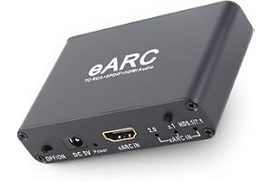 EARC Audio Extractor, 24 Bit 192KHz HDMI EARC ARC Till Optisk Ljudadapter med Volymkontroll, HDMI, Optisk, 3,5 Mm Ljudutgång
