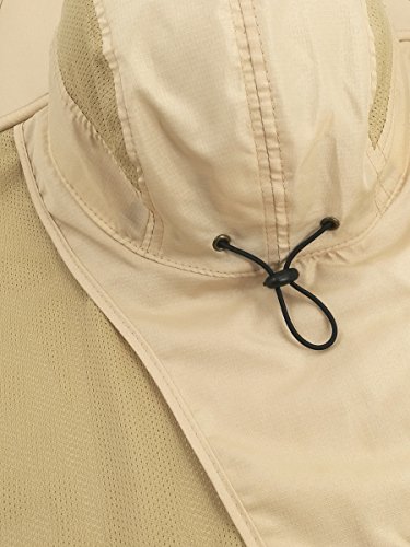 WANYING Unisex Outdoor Activities UV Protecting Sun Caps With Neck Flap 12cm Large Brim