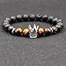 Produktbild ZUXIANWANG Handschnur,8Mm Lava Tiger Augen Mash Up Naturstein Armband Charm Krone Elastische Braclet Für Männer Schmuck Accessoires Armband Silber