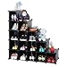 Produktbild Songmics Schuhregal Regalsystem Schwarz (Maße jedes Faches 22 x 22 x 35 cm) LPC44H