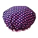 HiCollie Womens Cute Polka Dot Printed Double Layer Waterproof Shower Cap, Navy