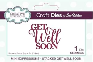 Sue Wilson - Mini Expressions - Stacked Get Well Soon - Craft Die, Metal, Die Size 4.2 x 3.3 cm, CEDME075