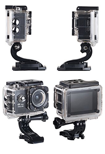 Somikon Motorrad Kamera: Einsteiger-4K-Action-Cam, WLAN Full HD (60 fps) mit Unterwassergehäuse (Action Cam 4K 60fps, Action Camera 4K, Mini Actioncam) – Bild 8