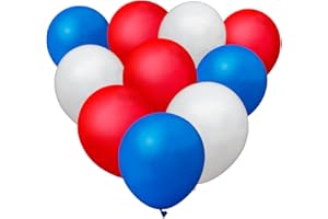 SHATCHI 25pcs Red White Blue Balloons King Charles III Coronation Party Sporting Pub BBQ Royal Theme Union Jack French USA Event Decorations