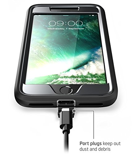 i-Blason IPH8P-MAGMA-BK - Carcasa para iPhone 8 Plus  i-Blason  Protecci  n para trabajo pesado   Transparente Atr  s   Magma Series  Reducci  n de cortos electrico   Protection de cuerpo completo con protector de pantalla incorporado para Apple iPhone 8 Plus 2017    Negro   