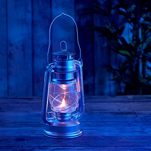 Lunartec LED-Sturmleuchte im Öllampen-Design, Flammen-Imitation, silberfarben - 7