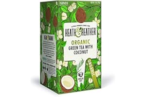 HEATH & HEATHER Organic Green Tea & Coconut – 20 worków