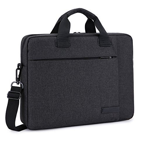 Laptop Tasche 15,6 Zoll, ShengTS Nylon Laptop Messenger Bag Umhängetasche mit Handgriff und Schultertasche mit Zubehör-Fächern und widerstandsfähigen Polsterwänden für 15-15,6 Zoll Laptop / Notebook / MacBook / Ultrabook / Chromebook Computers,Schwarz