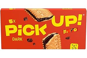 BAHLSEN PiCK UP Dark - Barrette per biscotti - Confezione da 5-2 biscotti croccanti con tavoletta di cioccolato fondente (5 x 28 g)