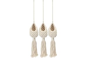 FOPYTU 3 Pezzi Macrame Ganci per Piante per Piante Interni Porta a di Fiore di Piantana a di Cesta per Cesto a Base di Aria Cesta Bohémien Decorazioni per Casa Bohémien