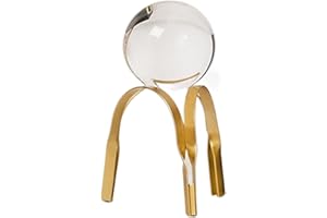 MEEC Bola de cristal transparente con adornos dorados, esculturas de metal hechas a mano, arte de hierro, oficina en casa, sala de estar (arco 2)