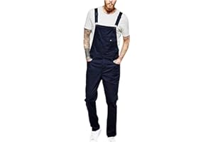 NUSGEAR Peto Vaquero de Mono para Hombre Casual Rectos, Pantalón Vaqueros de Mono para Hombre Peto Jeans Monos, Mezclilla Jumpsuit Casual Hombres Overoles de Mezclilla,Petos de Pantalones para Hombre